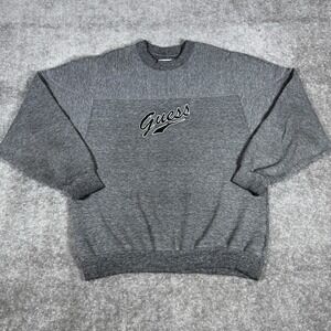 Vintage‎ 90s Guess Georges Marciano Sweatshirt Womens Medium Gray Embroidered